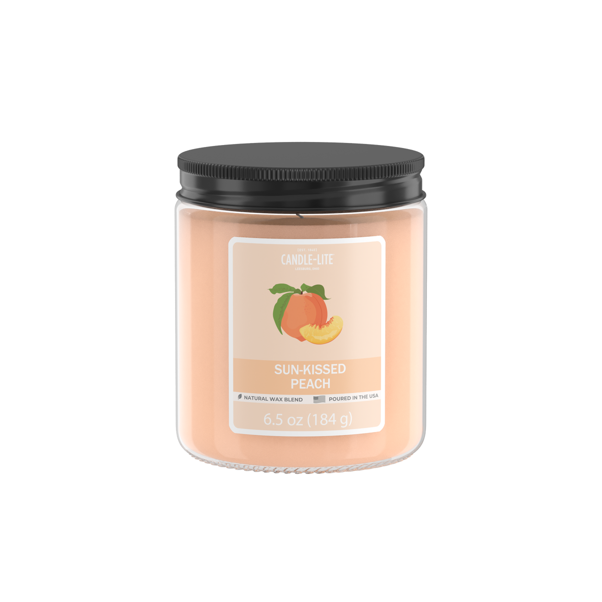 Sunkissed Peach 6.5oz Jar Candle Candlelite Company