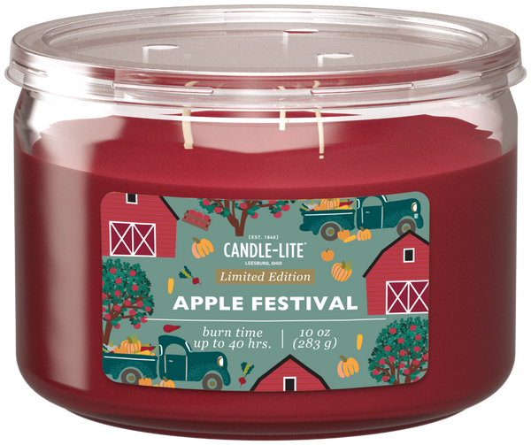 Apple Festival 3-wick 10oz Jar Candle Product Image 1