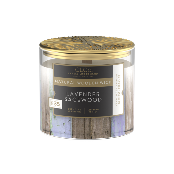 Lavender Sagewood Wooden-Wick 14oz Jar Candle Product Image 1