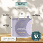 Candle with features highlighted on a neutral background