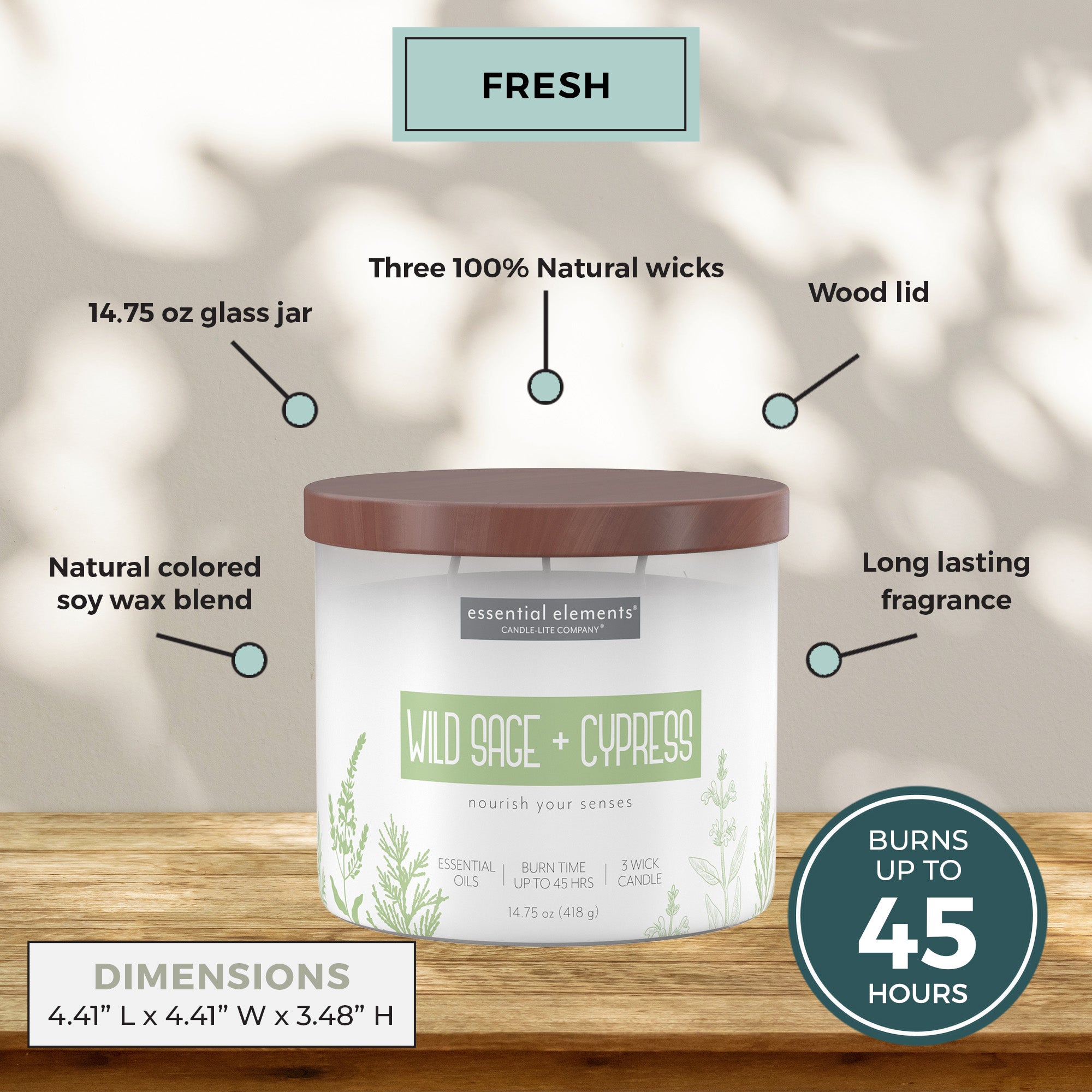 Wild Sage & Cypress 3-wick 14.75oz Jar Candle – Candle-lite Company