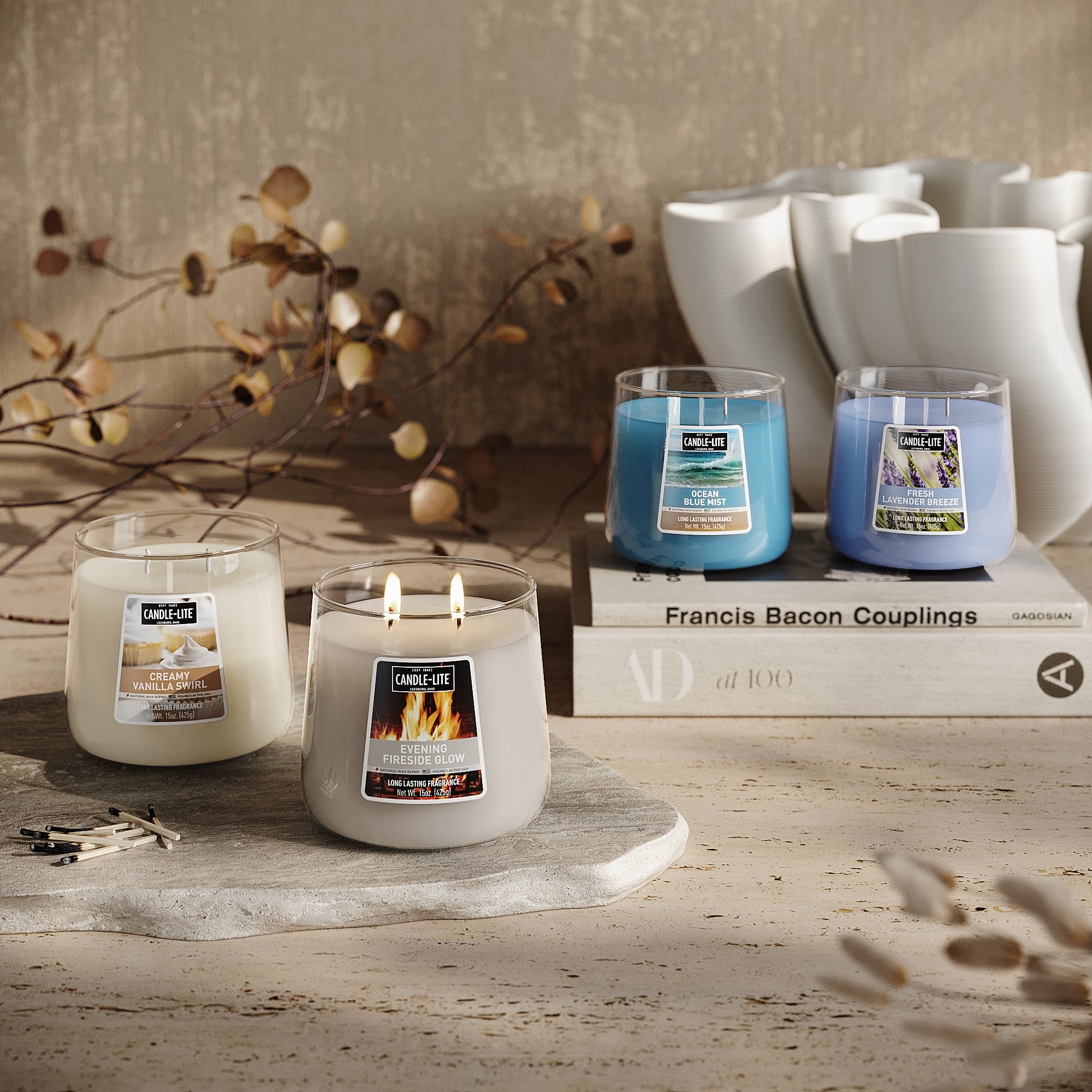 Creamy Vanilla Swirl 15oz 2-wick Jar Candle – Candle-lite Company