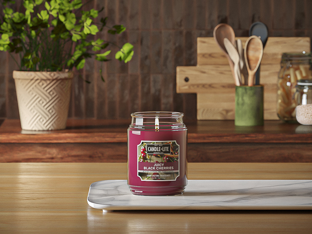 Juicy Black Cherries 18oz Jar Candle – Candle-lite Company
