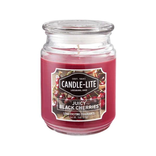 Juicy Black Cherries 18oz Jar Candle Candlelite Company