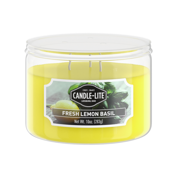 Fresh Lemon Basil 3-wick 10oz Jar Candle Product Image 1