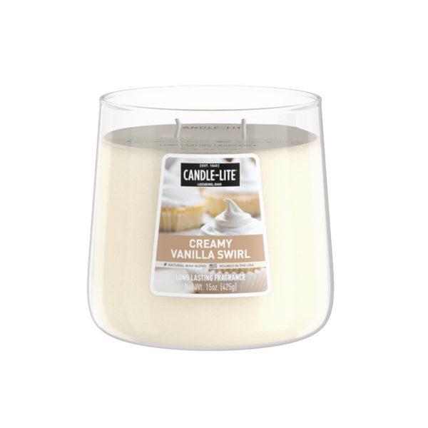 Creamy Vanilla Swirl 15oz 2-wick Jar Candle Product Image 1