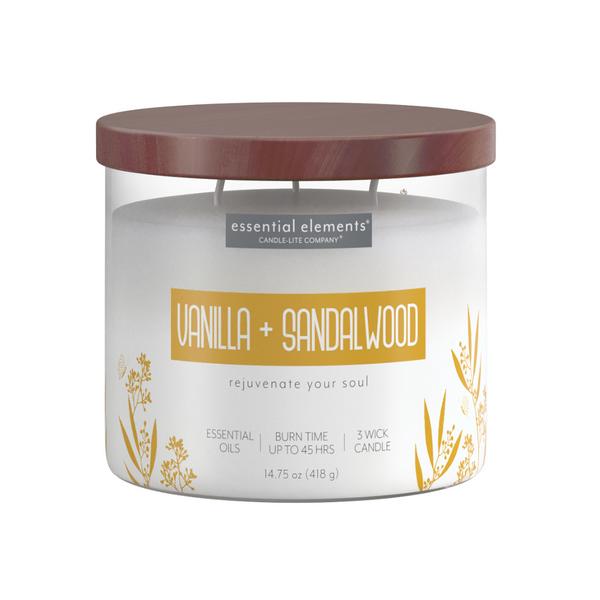 Vanilla & Sandalwood 3-wick 14.75oz Jar Candle Product Image 1