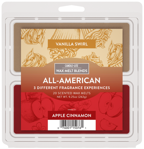 Candle-Lite Red an Cream All-American Scent Wax Melt Blends 9.25