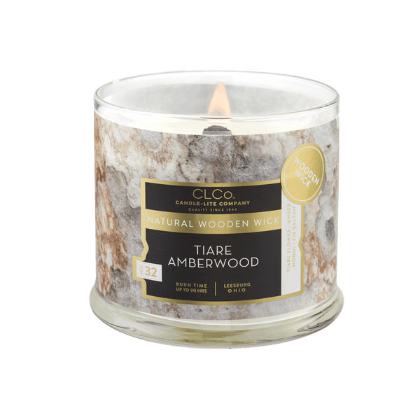 Tiare Amberwood Wooden-Wick 14oz Jar Candle Product Image 1