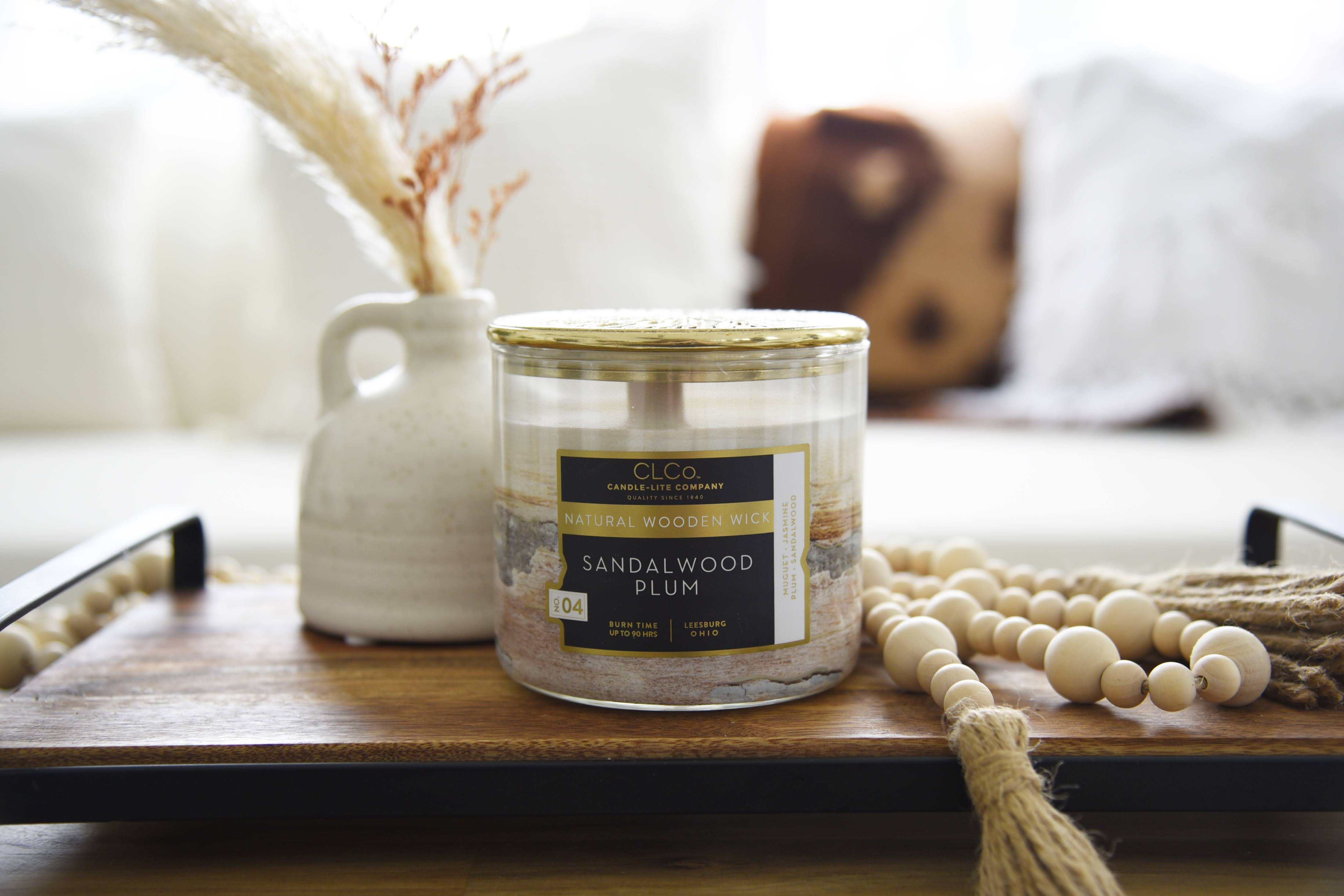 Sandalwood Plum Wooden-Wick 14oz Jar Candle – Candle-lite Company