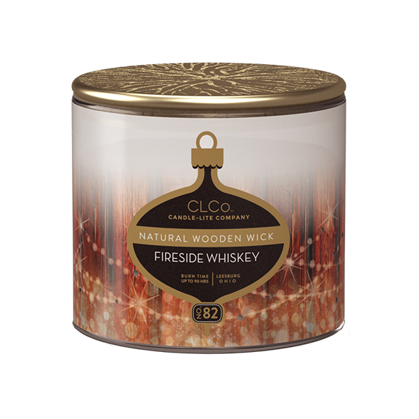Candle-lite Fireside Whiskey Natural Wooden Wick Candle 14 oz