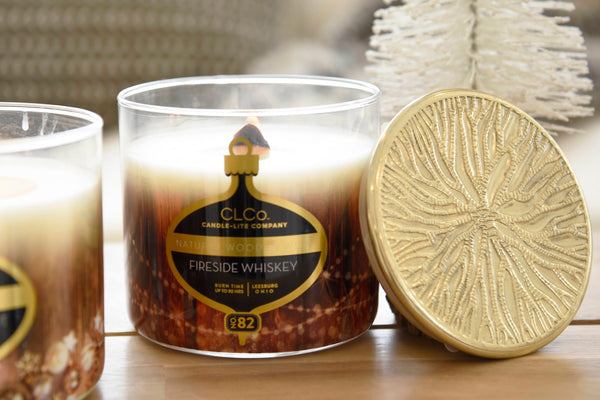 Candle-lite Fireside Whiskey Natural Wooden Wick Candle 14 oz